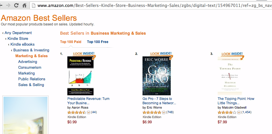 predictable revenue #1 sales ebook on amazon