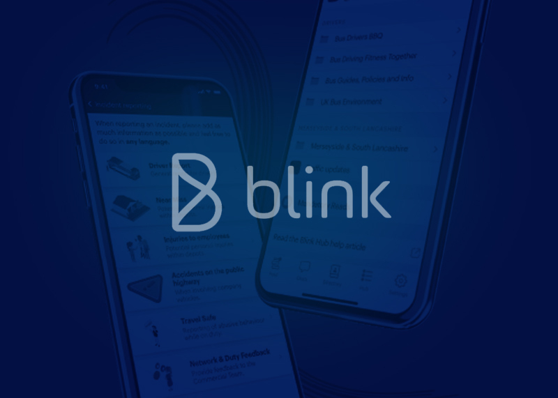 blue background with the blink logo
