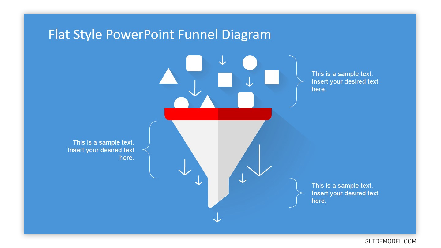 Flat design powerpoint funnel diagram