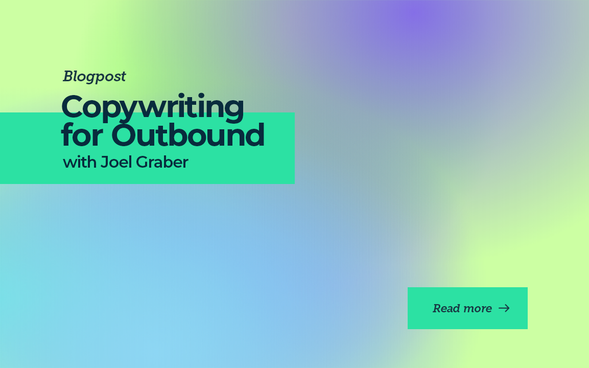 Copywriting for Outbound with Joel Graber
